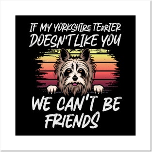 Yorkshire terrier Dog Owner dog Lover Funny Quote Retro sunset Posters and Art